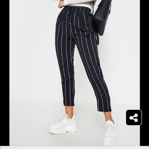 PLT Black Pin Stripe Casual Pants Size 8/M